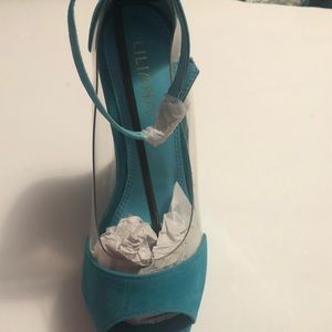 teal blue heels
